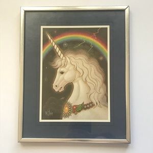Vintage unicorn print